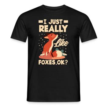 Fox Foxes Animals Gift Idea - Men's T-Shirt - black - Front - AI Model Male 178 light (178cm)