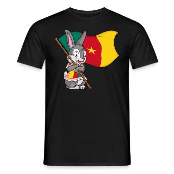 Kamerun Fan Hase - Männer T-Shirt - Schwarz - Vorne - AI Model Male 178 light (178cm)