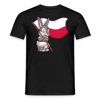 Poland Rabbit - Men's T-Shirt - black - Front - AI Model Male 178 light (178cm)