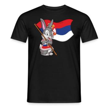 Serbie Lapin - T-shirt homme - noir - Devant - AI Model Male 178 light (178cm)