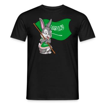 Lapin d’Arabie saoudite - T-shirt homme - noir - Devant - AI Model Male 178 light (178cm)