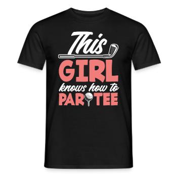 Golf Mädchen Frau Wortspiel Golfspieler - Männer T-Shirt - Schwarz - Vorne - AI Model Male 178 light (178cm)
