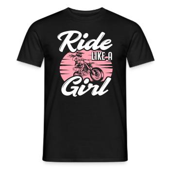 Motocross Women Girls Hobby Motorsport - Men's T-Shirt - black - Front - AI Model Male 178 light (178cm)