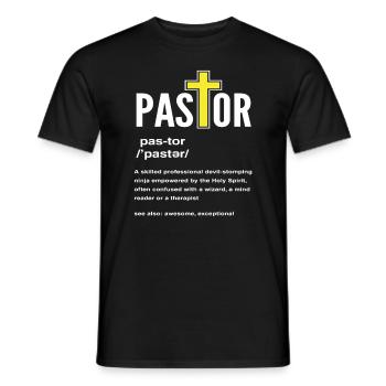Pfarrer Pastor Definition - Männer T-Shirt - Schwarz - Vorne - AI Model Male 178 light (178cm)