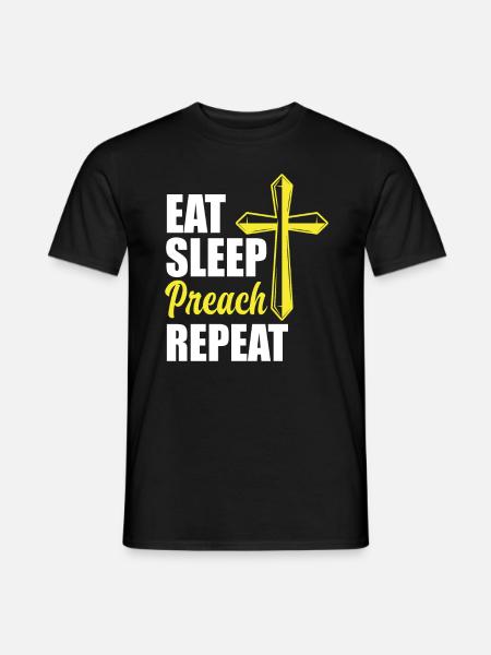 Pasteur Pasteur Alimentation Sommeil Prédication - T-shirt homme - noir