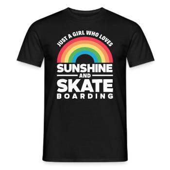 Skateboard Sonnenschein Mädchen - Männer T-Shirt - Schwarz - Vorne - AI Model Male 178 light (178cm)