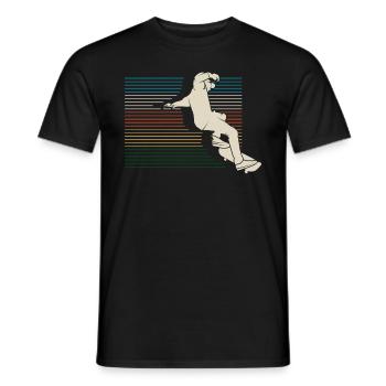 Skateboard - Men's T-Shirt - black - Front - AI Model Male 178 light (178cm)