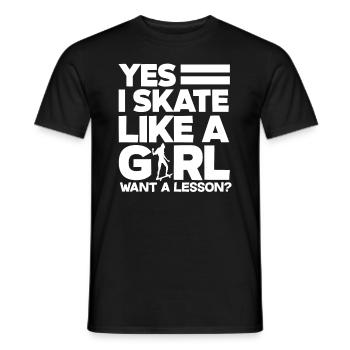 Skateboard Skatboarder Mädchen Frau - Männer T-Shirt - Schwarz - Vorne - AI Model Male 178 light (178cm)