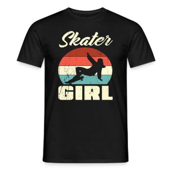 Skateboard Girl - Men's T-Shirt - black - Front - AI Model Male 178 light (178cm)