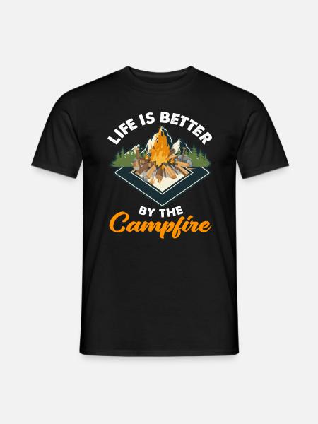 Life Campfire Camping Camper - Men's T-Shirt - black