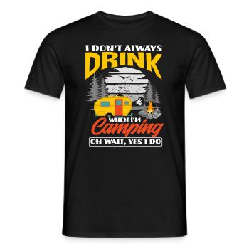 Funny Caravan Camper Drink Camping Camper - Men's T-Shirt - black - Front - AI Model Male 178 light (178cm)