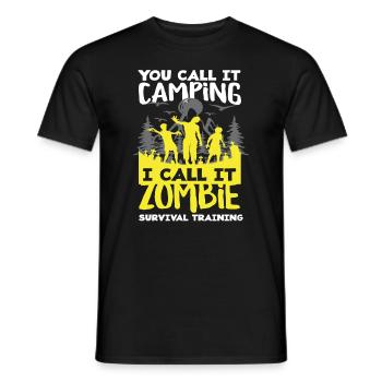 Zombies Camping Survival Training Camper - T-shirt homme - noir - Devant - AI Model Male 178 light (178cm)