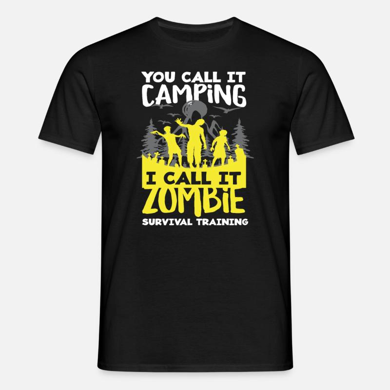 Zombies Camping Survival Training Camper - Men's T-Shirt - black