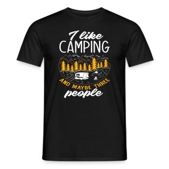 J’aime le camping drôle de caravane camping-car - T-shirt homme - noir - Devant - AI Model Male 178 light (178cm)