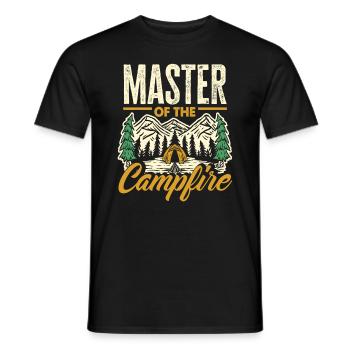 Meister Des Lagerfeuers Camping Camper - Männer T-Shirt - Schwarz - Vorne - AI Model Male 178 light (178cm)