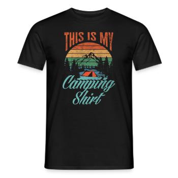 Ma Chemise Camping Retro Camper Camping - T-shirt homme - noir - Devant - AI Model Male 178 light (178cm)