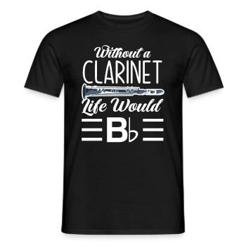 Clarinet Life Hobby Musician Clarinetist - Men's T-Shirt - black - Front - AI Model Male 178 light (178cm)