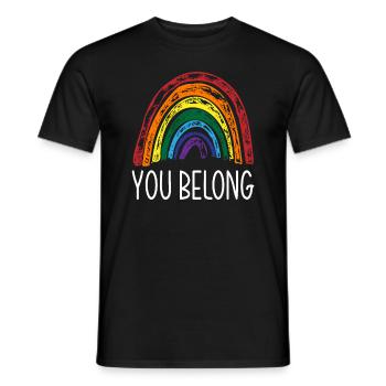 LGBTQ Regenbogen Stolz - Männer T-Shirt - Schwarz - Vorne - AI Model Male 178 light (178cm)