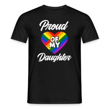 Stolz Auf Meine Tochter LGBTQ Regenbogenfahne - Männer T-Shirt - Schwarz - Vorne - AI Model Male 178 light (178cm)