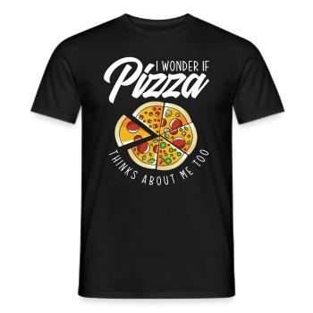 Pizza Liebehaber Gift - Men's T-Shirt - black - Front - AI Model Male 178 light (178cm)