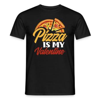 Pizza Saint-Valentin - T-shirt homme - noir - Devant - AI Model Male 178 light (178cm)