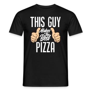 pizza pizza maker pizza baking gift - Men's T-Shirt - black - Front - AI Model Male 178 light (178cm)