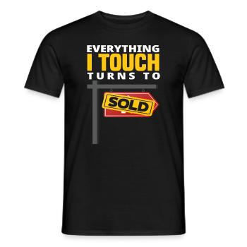 Real Estate Agent Saying - Men's T-Shirt - black - Front - AI Model Male 178 light (178cm)