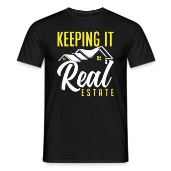 Real Estate Agent House Seller - Men's T-Shirt - black - Front - AI Model Male 178 light (178cm)