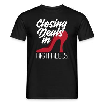 Real Estate Agent High Heels Lady Wife - Men's T-Shirt - black - Front - AI Model Male 178 light (178cm)