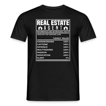 Immobilienmakler Informationen Geschenkidee - Männer T-Shirt - Schwarz - Vorne - AI Model Male 178 light (178cm)