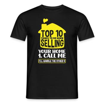 Top 10 des agents immobiliers - T-shirt homme - noir - Devant - AI Model Male 178 light (178cm)