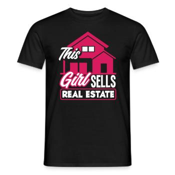 Immobilienmakler Dame Frau Mädchen Geschenk - Männer T-Shirt - Schwarz - Vorne - AI Model Male 178 light (178cm)