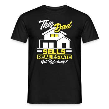 Real Estate Agent Dad Dad Gift - Men's T-Shirt - black - Front - AI Model Male 178 light (178cm)