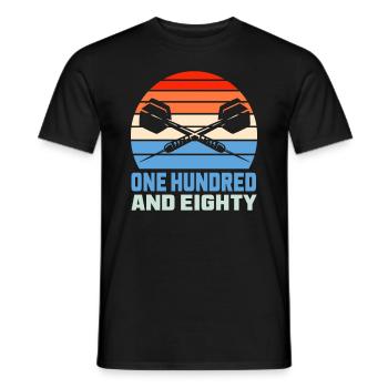 180 Retro Dart Dart Dart Player - Men's T-Shirt - black - Front - AI Model Male 178 light (178cm)