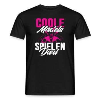 Coole Mädels Spielen Dart Dartspieler - Männer T-Shirt - Schwarz - Vorne - AI Model Male 178 light (178cm)