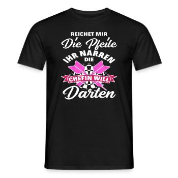 Dart Dartspielerin Frauen Geschenkidee - Männer T-Shirt - Schwarz - Vorne - AI Model Male 178 light (178cm)