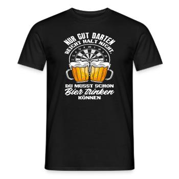 Dart Dartspieler Bier - Männer T-Shirt - Schwarz - Vorne - AI Model Male 178 light (178cm)