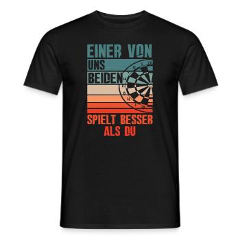 Retro Lustiges Dart Dartspieler - Männer T-Shirt - Schwarz - Vorne - AI Model Male 178 light (178cm)