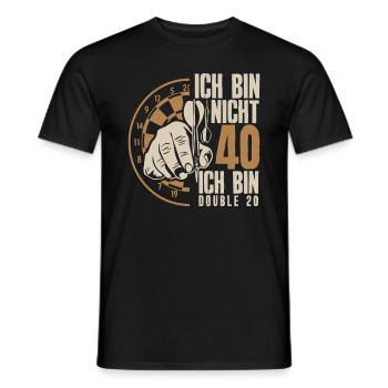 40. Geburtstag Dart Dartspieler Geschenk - Männer T-Shirt - Schwarz - Vorne - AI Model Male 178 light (178cm)