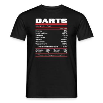 Dart player nutritional values - Men's T-Shirt - black - Front - AI Model Male 178 light (178cm)