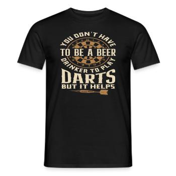 Lustiges Bier Trinker Dart Dartspieler - Männer T-Shirt - Schwarz - Vorne - AI Model Male 178 light (178cm)