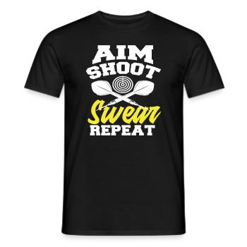 Zielen Werfen Fluchen Dartspieler Dart - Männer T-Shirt - Schwarz - Vorne - AI Model Male 178 light (178cm)