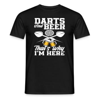 Dart Und Bier Deshalb Bin Ich Hier - Männer T-Shirt - Schwarz - Vorne - AI Model Male 178 light (178cm)
