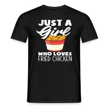 Une seule fille aime le poulet frit - T-shirt homme - noir - Devant - AI Model Male 178 light (178cm)