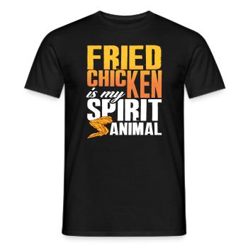 Poulet frit Animal préféré cadeau dicton - T-shirt homme - noir - Devant - AI Model Male 178 light (178cm)