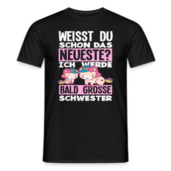 Ich werde Bald große Schwester Geburt Schwanger - Männer T-Shirt - Schwarz - Vorne - AI Model Male 178 light (178cm)