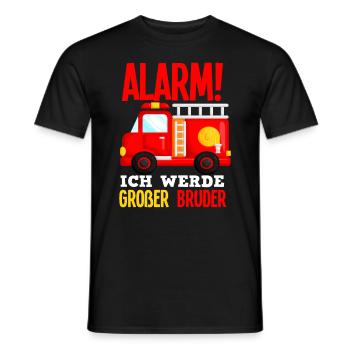 Alarm Ich Werde Großer Bruder Feuerwehr Sohn - Männer T-Shirt - Schwarz - Vorne - AI Model Male 178 light (178cm)