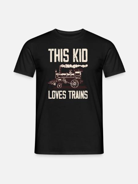 Cet enfant aime les trains Train Locomotive - T-shirt homme - noir