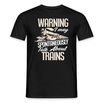 Warnung Spricht Jeden Moment Über Züge - Männer T-Shirt - Schwarz - Vorne - AI Model Male 178 light (178cm)