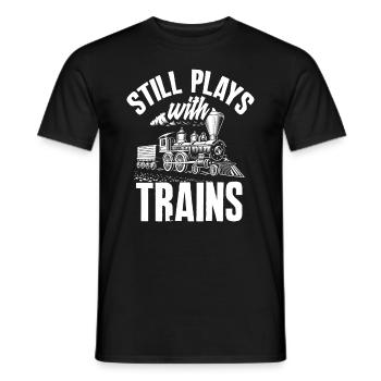 Kind Jungs Mann Zugführer Züge - Männer T-Shirt - Schwarz - Vorne - AI Model Male 178 light (178cm)